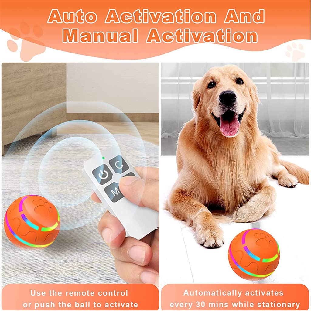 Qpets 8CM Automatically Bidirectional Spinning Ball for Dog with Remote Control, Dog Toys Durable Ball Toy, Chasing Toy Waterproof Silicone Ball Toy with Color Light for Small Medium Dog Cat Qpets 8CM Automatically Bidirectional Spinning Ball for Dog with Remote Control, Dog Toys Durable Ball Toy, Chasing Toy Waterproof Silicone Ball Toy with Color Light for Small Medium Dog Cat